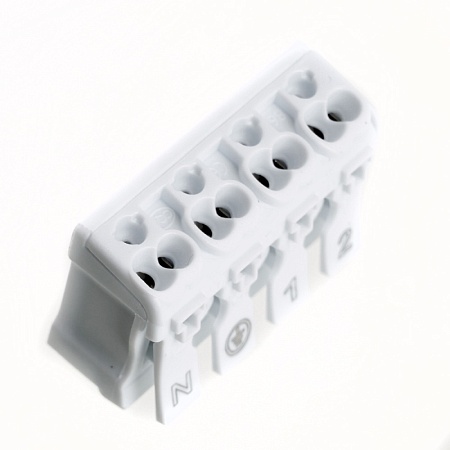 Клемма монтажная с/з STEKKER для подключения фазных проводников, 4 контактные группы (3 ввода, 3 вывода на полюс), LD294-5104 - фото