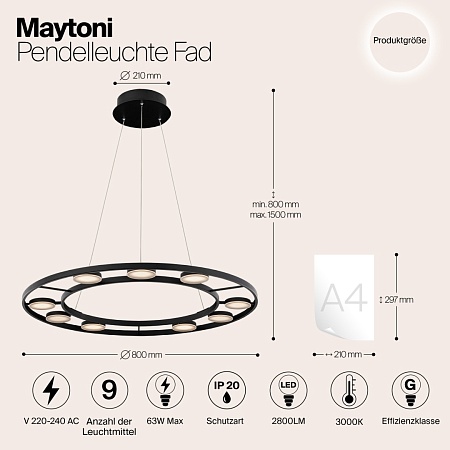 Подвесной светильник Maytoni Fad MOD070PL-L63B3K - фото