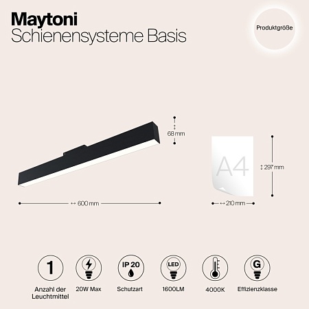 Трековый светильник Technical BASIS TR012-2-20W4K-B - фото