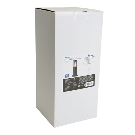 Светильник садово-парковый Feron DH1303, столб,  E27 230V, черный - фото