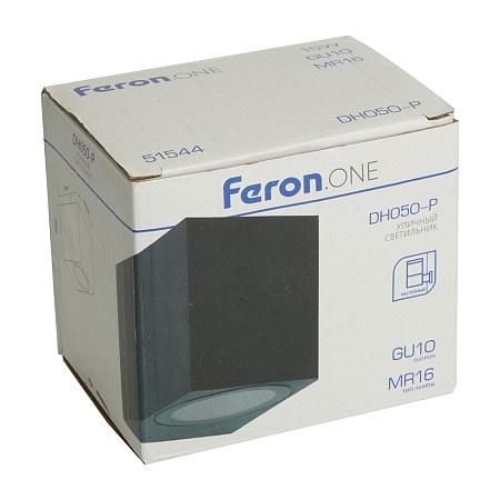 Светильник садово-парковый Feron.ONE DH050-P,на стену, GU10 220-240V, черный пластик - фото