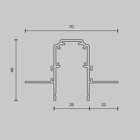 Трековая система Technical магнитная для натяжного потолка чёрная 300x300 TS-P-300-TR101-2-100W3K-B