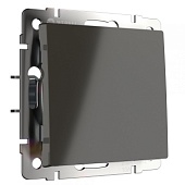Выключатель одноклавишный проходной серо-коричневый WL07-SW-1G-2W