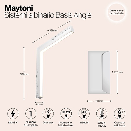 Трековый светильник Technical Basis Angle TR102-24W-DS-W - фото