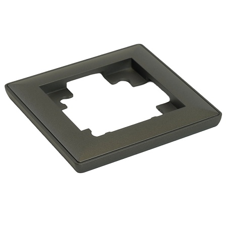 Рамка STEKKER, PFR00-7001-06 1-местная, пластик, серия Катрин,графит - фото