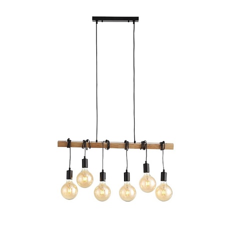 Светильник подвесной Черный, Светлое дерево E27 6*60W SL1142.403.06 - фото