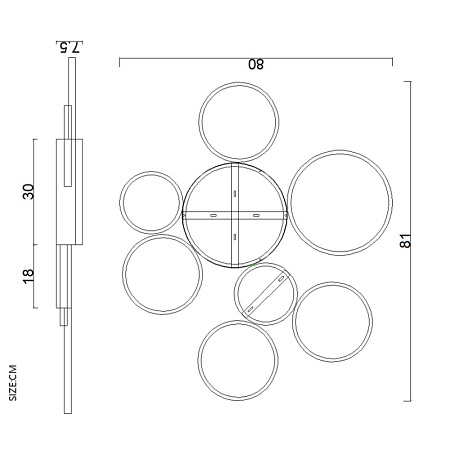 Потолочная Люстра В Виде Колец Twine 7 Rings White Imperiumloft 204609-26 - фото