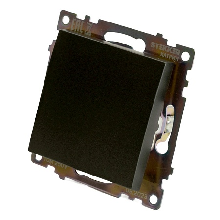 Выключатель 1-клавишный (механизм) 250В, 10А, серия Катрин, графит, GLS10-7103-06 - фото