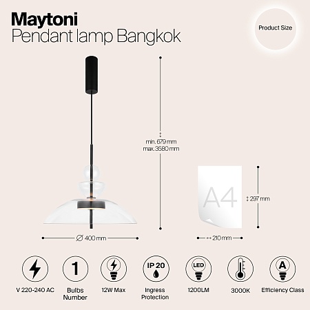 Подвесной светильник Maytoni Bangkok MOD185PL-L6B3K3 - фото