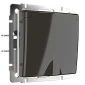 Розетка влагозащ. с зазем. с защит. крышкой и шторками  (серо-коричневый) WL07-SKGSC-01-IP44