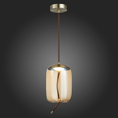 Люстра подвесная ST-Luce Бронза/Янтарный LED 1*10W 3000K SL6108.323.01 - фото