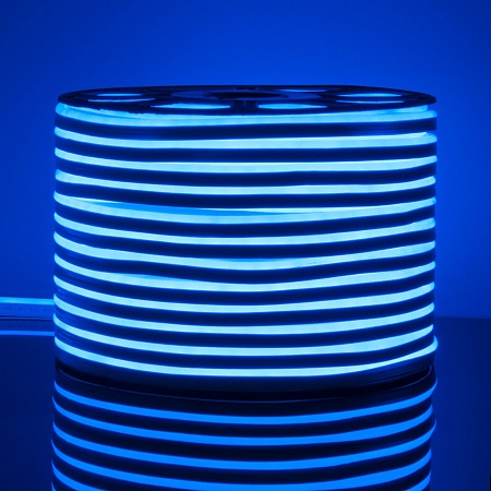 Светодиодный гибкий неон 220 В 9.6 Вт/м 120Led/м 2835 IP67, односторонний, синий, 50 м Гибкий неон 220V 9,6W 120Led 2835 IP67 односторонний синий, 50 м Elektrostandard - фото