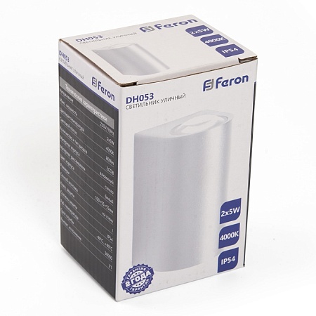 Светильник уличный светодиодный Feron DH053, 2*5W, 800Lm, 4000K, белый - фото