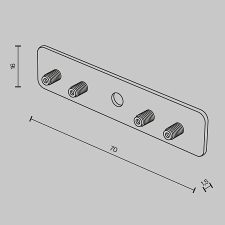 Коннектор прямой для круглого шинопровода Basity  - фото
