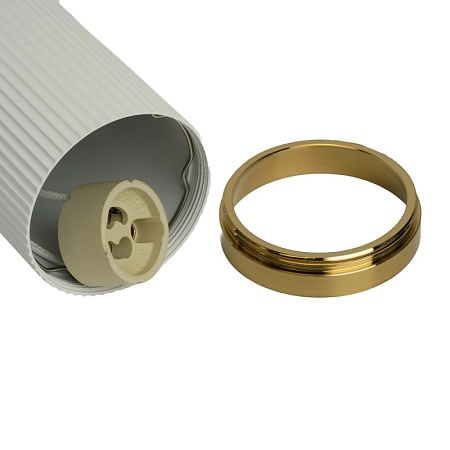 Светильник Feron AL174 трековый однофазный на шинопровод под лампу GU10, белый античное золото - фото