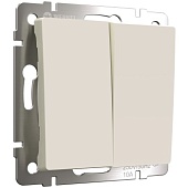 Выключатель двухклавишный с самовозвратом айвори матовый W1122462