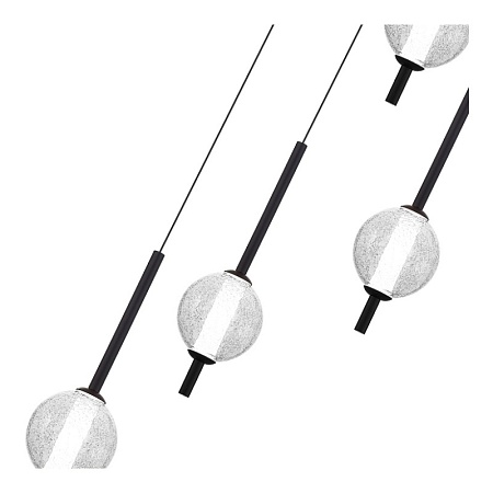 Светильник подвесной ST-Luce Черный/Прозрачное кракелированное стекло LED 4*8,5W 3000K SL6120.403.04 - фото