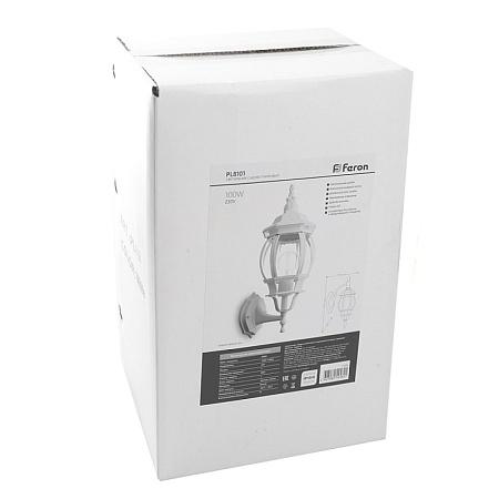 Светильник садово-парковый Feron 8101/PL8101 восьмигранный на стену вверх 100W E27 230V, черное золото - фото