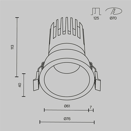 Встраиваемый светильник Technical DL118-15W-2.7K-W - фото