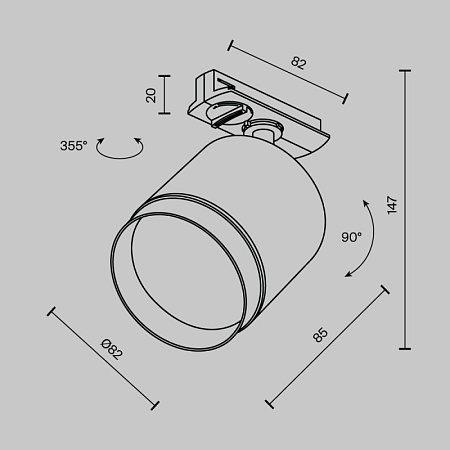 Трековый светильник Technical Polar TR088-1-GX53-W - фото