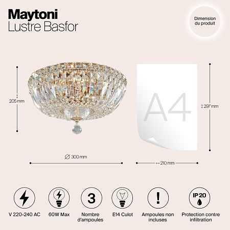 Люстра Maytoni Basfor DIA100-CL-03-G - фото