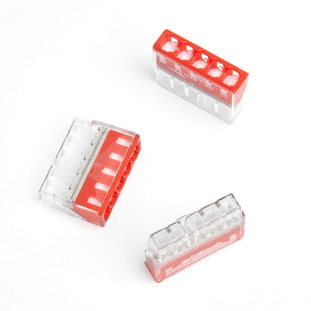 Клемма монтажная 5-проводная с пастой STEKKER  для 1-жильного проводника, LD2273-245 (5 штук в упаковке) - фото