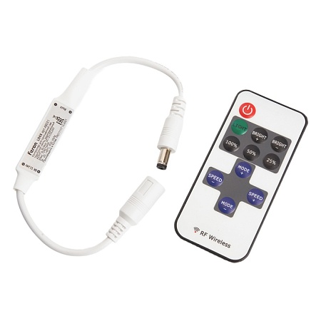 Контроллер для одноцветной светодиодной ленты мини с П/У белый, 12-24V, LD65 - фото