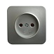 Розетка 1-местная б/з открытой установки, STEKKER, 250В, 10А, IP20, серия София, серебро, MST10-11-03 - фото