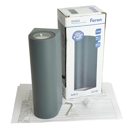 Светильник садово-парковый Feron DH024, на стену, 2*GU10 MR11 230V, черный - фото