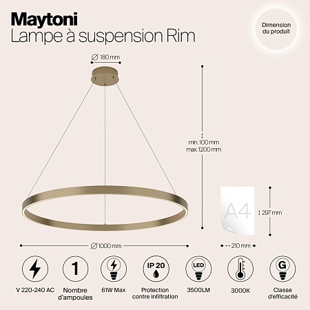 Подвесной светильник Maytoni Rim MOD058PL-L54BS3K - фото