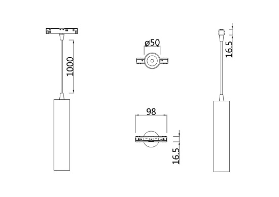 Трековый светильник Technical FOCUS LED TR016-2-12W4K-B - фото