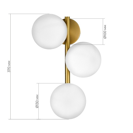 Светильник настенный Золотистый/Белый E27 3*60W SLE1191-201-03 - фото