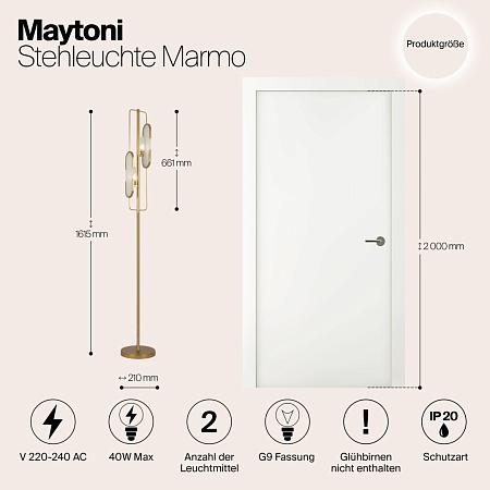 Напольный светильник (торшер) Maytoni Marmo MOD099FL-02G - фото