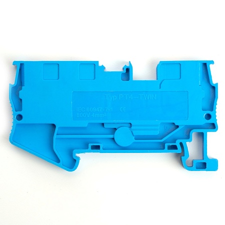 Зажим пружинный, 2-проводной проходной ЗНИ - 4 , JXB PT 4, синий LD572-2-40 - фото