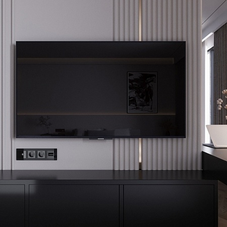 ТВ-розетка оконечная (черный акрил) W1183048 - фото