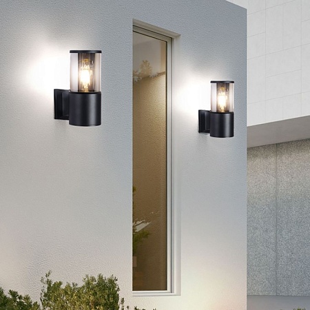 Светильник садово-парковый Feron DH1301, на стену вверх, E27 230V, черный - фото