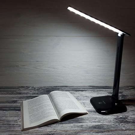 Настольный светодиодный светильник Feron DE1725 10W, 4000K, 100-240V, черный - фото