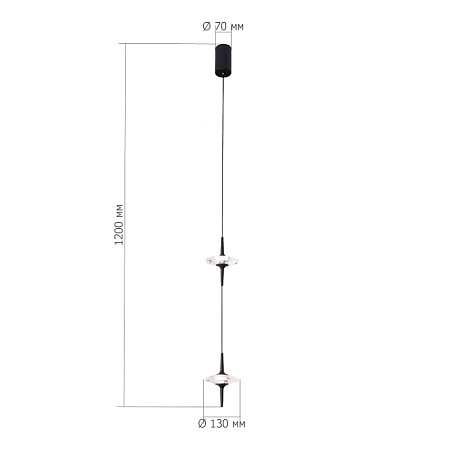 Светильник подвесной ST-Luce Черный/Прозрачный LED 2*5W 4000K SL6231.403.02 - фото