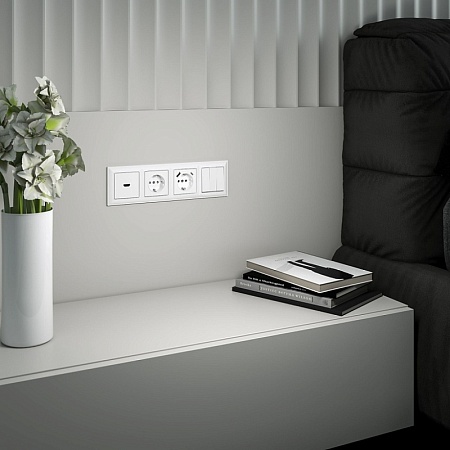 Выключатель трехклавишный (белый) W1130001 - фото