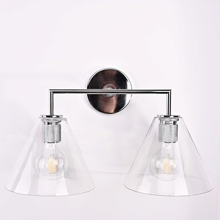 Бра Rh Utilitaire Funnel Shade Double Sconce Silver Imperiumloft 123268-22 - фото