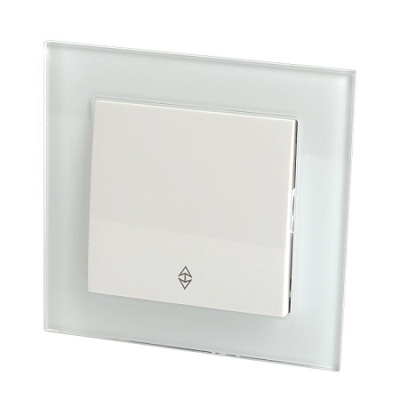 Переключатель 1-клавишный STEKKER  GLS10-7005-01, 250В, 10А, серия Катрин, белый - фото