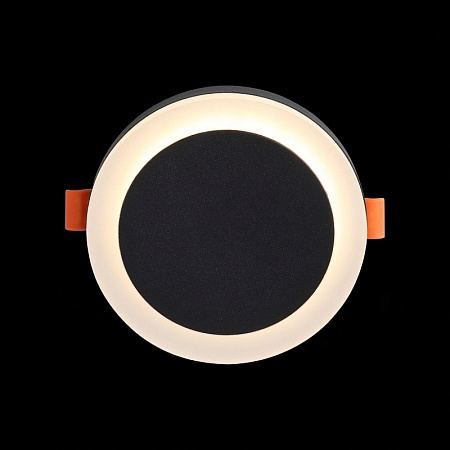 Светильник встраиваемый Черный LED 1*6W 3000K 468Lm Ra>80 120° IP20 D110xH20 170-240V ST104.402.06 - фото