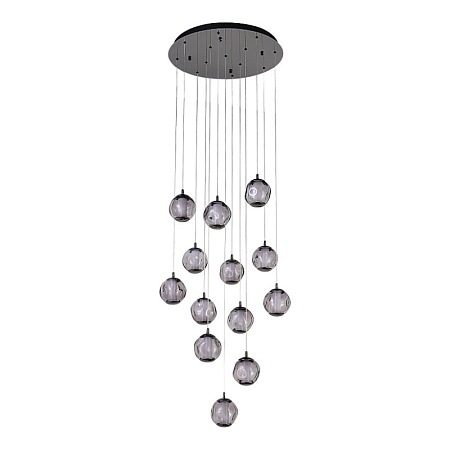 SL6520.403.13 Светильник подвесной ST-Luce черный жемчуг/прозрачно-дымчатый LED 1*65W 4000K HELMI - фото