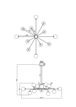 Люстра Freya Alexis FR5120PL-12G - фото