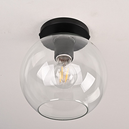 Потолочный Светильник Rh Utilitaire Globe Shade Flushmount Black Imperiumloft 123673-22 - фото