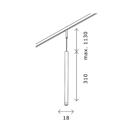 Магнитный трековый светильник Черный LED 1*3W 4000K 100Lm Ra>90 36° IP20 D18xH310 24V ST672.443.03 - фото