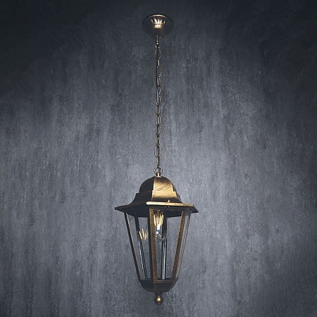 Светильник садово-парковый Feron 6205/PL6205 шестигранный на цепочке 100W E27 230V, черный - фото