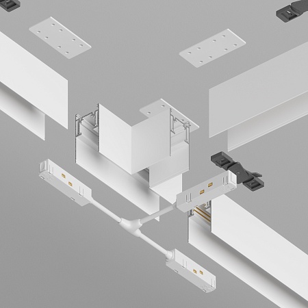 Коннектор Т-образный Gravity накладной белый - фото