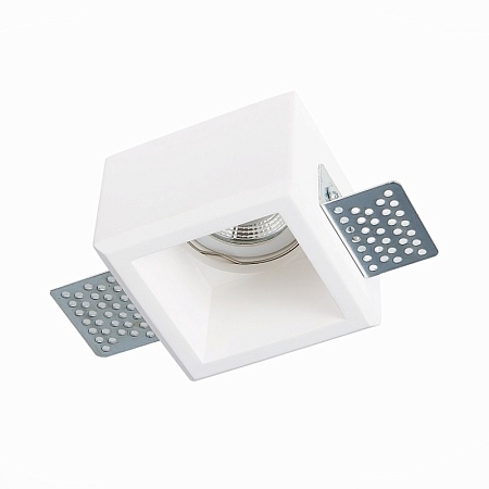 Св-к встр. из гипса Белый GU10 1*50W IP20 L80xW80xH52 180-240V Без ламп ST252.518.01 - фото