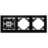 Рамка 3-местная горизонтальная STEKKER, PFR00-9003-03, серия Эрна, черный
